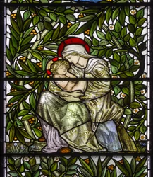 Nun Monkton, St Mary, Morris Marshall & Faulkner & Co, William Morris, Edward Burne-Jones, Madonna et enfant, 1873